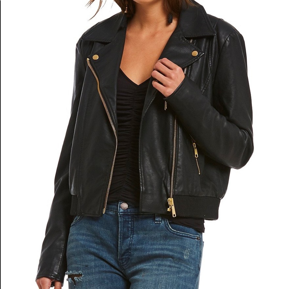 free people faux leather jacket